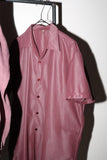 burgundy nylon sheer short sleeve shirts