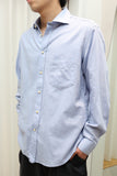 00's European label - cotton blue dress shirt
