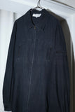 c90's Scandinavian label - silk/linen/cotton zip-accent shirt-jacket