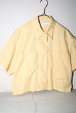 80's CLAUDE MONTANA cotton cropped blouse with big chest pocket