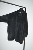 c90's European label - shaggy faux-fur wide silhouette coat