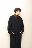 c90's European label - 2-way leather collar, constructive coat