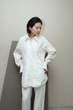 90's-00's European label - pleated front dress shirt