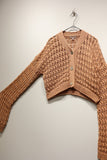 80-90's ROMEO GIGLI cotton low gauge cropped knit cardigan
