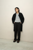 90's Allegri - cotton mixed wool 2-way neck balmacaan coat