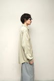 80's European label - cotton/rayon +α detail shirt