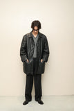 80-90's German label - leather minimal car coat