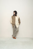 80s Les Copains - silk paneled shirt /  bicolor