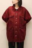 90's US label - linen jacket in dark scarlet