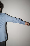 00-10's GUCCI (by TOM FORD?) - cotton side slit dress shirt / blue
