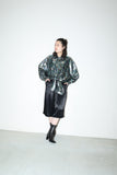 80s SPORTMAX -metallic deformed geometric pattern shirt