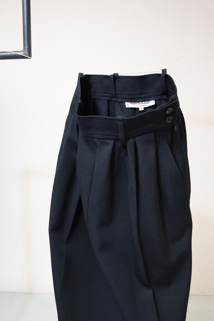 70-80's Yves Saint Laurent rive gauche wool side line tuck trousers