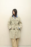 90s JIL SANDER - cotton/poly safari detail mid trench coat