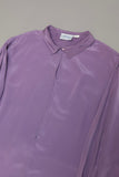 80's European label - silk pullover shirt with +α detail