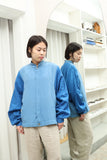 80's PANCALDI&B - silk×linen switched constructive jacket