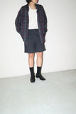 c80's black tuck short trousers