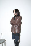 80-90's European label - leather riders type jacket