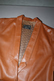 80's European label - leather oversized jacket