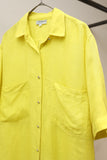 80's Les Copains - linen shirt in neon yellow