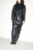 c80's European label - leather pullover dress