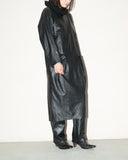 c80's European label - leather pullover dress