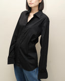 00's PRADA - curved cut dress shirt ①