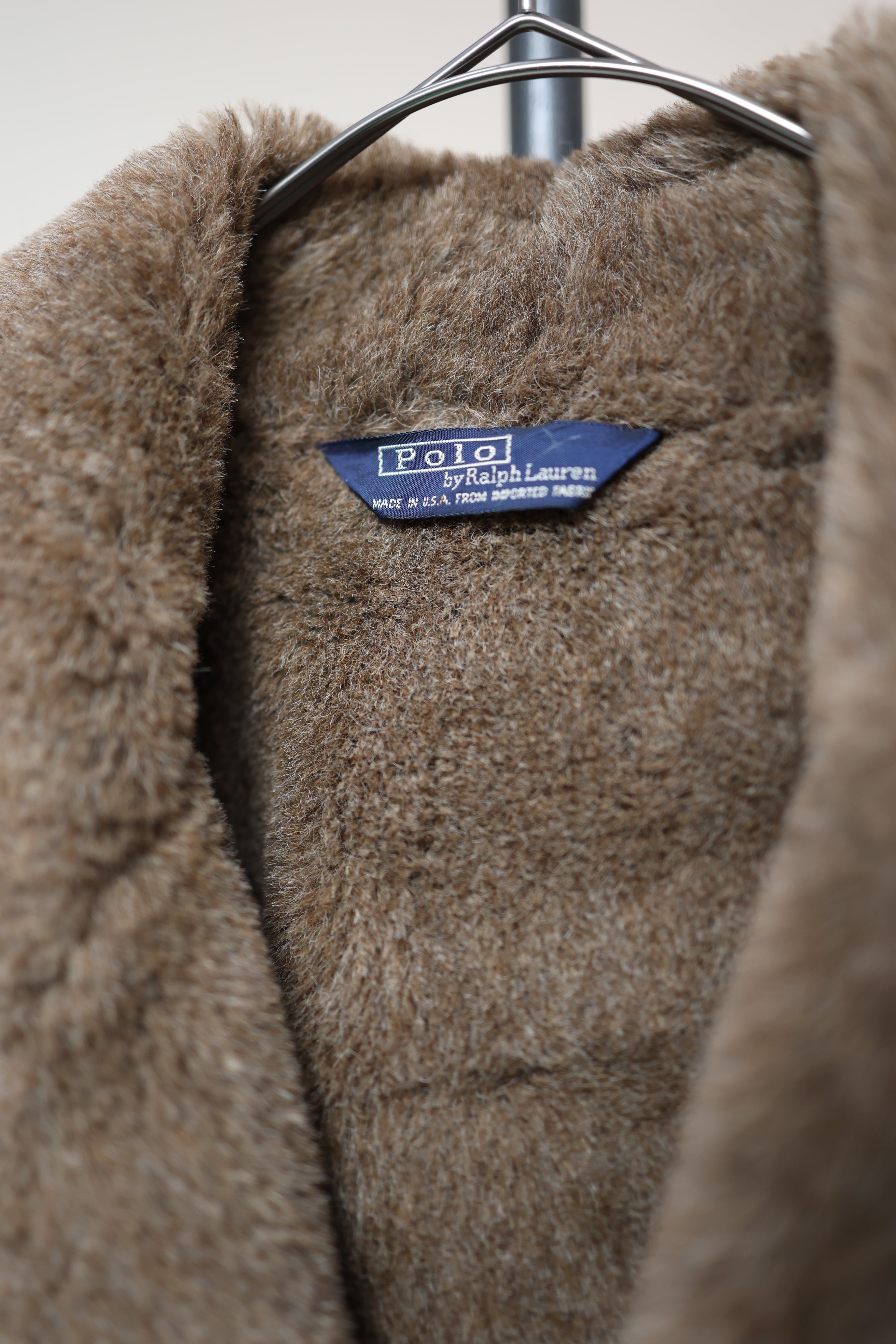 80’s Ralph Lauren wool gabardine alpaca liner double breasted coat