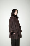 c90's RAMOSPORT -  layered design boa-liner coat in chocolate brown