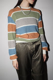 80’s MISSONI - pile fabric multi stripe pattern pullover