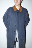 90-00's Allegri - leather switched collar, 2way-neck balmacaan coat