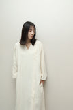 80s Guy Laroche - raw silk diagonaled button-up shirt dress