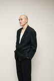 80's CLAUDE MONTANA - linen double breasted front loop button jacket