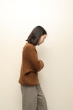 80's GIANFRANCO FERRE - kid mohair, graphical cutting knit sweater