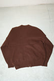80-90's European label - leather×knit combination cardigan