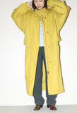 80-90's German label - cotton/poly padded hi-neck coat in yellow
