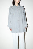 80-90's European label - double pocket rayon shirt in gray