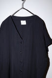 90s–00s European label - rayon stripe v-neck blouse