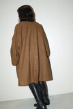 c80’s OAKS by GIANFRANCO FERRE - wool extra wide buttonless coat