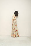 90-00's Liz sport - cotton sheer flower pattern dress