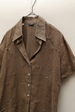 90-00's Italian label - linen shirt with quiet decoration