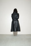 80s–90s European label - leather military essence long coat