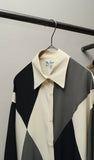 80s Les Copains - silk paneled shirt