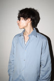 00-10's GUCCI (by TOM FORD?) - cotton side slit dress shirt / blue