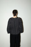 80's European label -  switched fabric pullover top