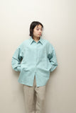 c90's German label - ramie/cotton oversized shirt in pastel blue