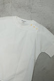 80's Per Spook - cotton asymmetrical front collar less blouse&nbsp;