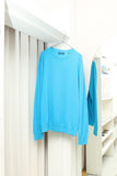 00s European label - cotton crew neck knit in turquoise