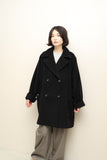 c90's Max Mara- wool 2-way neck boxy double coat