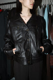 c90's European label - leather trucker jacket in dark chocolate