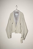 NOS 80's rayon short & wide collarless blouson